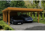 SKANHOLZ Carport &raquo;Spessart&laquo;, BxT: 611 x 846 cm, Firsth&ouml;he: 258 cm, lasiert - beige