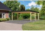 KARIBU Carport, Au&szlig;enma&szlig; BxT: 558 x 576,5 cm, naturbelassen, Holzart: Fichte -