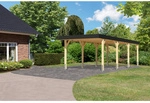 KARIBU Carport, Au&szlig;enma&szlig; BxT: 318 x 813 cm, naturbelassen, Holzart: Fichte - braun