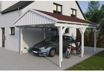 SKANHOLZ Carport &raquo;Fichtelberg&laquo;, BxT: 423 x 566 cm, Firsth&ouml;he: 326 cm, lasiert -