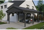 SKANHOLZ Carport &raquo;Fichtelberg&laquo;, BxT: 423 x 808 cm, Firsth&ouml;he: 326 cm, lasiert -