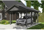SKANHOLZ Carport &raquo;Wallgau&laquo;, BxT: 380 x 600 cm, Firsth&ouml;he: 313 cm, lasiert - grau