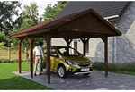 SKANHOLZ Carport &raquo;Wallgau&laquo;, BxT: 430 x 500 cm, Firsth&ouml;he: 326 cm, lasiert - braun