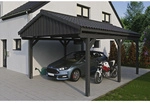 SKANHOLZ Carport &raquo;Fichtelberg&laquo;, BxT: 423 x 566 cm, Firsth&ouml;he: 326 cm, lasiert -