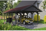 SKANHOLZ Carport &raquo;Wallgau&laquo;, BxT: 430 x 900 cm, Firsth&ouml;he: 326 cm, lasiert - grau