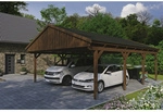 SKANHOLZ Carport &raquo;Fichtelberg&laquo;, BxT: 618 x 808 cm, Firsth&ouml;he: 362 cm, lasiert -