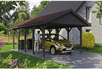 SKANHOLZ Carport &raquo;Wallgau&laquo;, BxT: 430 x 750 cm, Firsth&ouml;he: 326 cm, lasiert - grau
