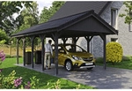 SKANHOLZ Carport &raquo;Wallgau&laquo;, BxT: 430 x 750 cm, Firsth&ouml;he: 326 cm, lasiert - grau