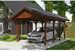 SKANHOLZ Carport &raquo;Wallgau&laquo;, BxT: 380 x 600 cm, Firsth&ouml;he: 313 cm, lasiert - braun