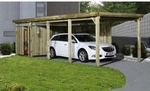 WEKA Einzelcarport &raquo;617&laquo;, Gr. 3, Flachdach, europ&auml;ische Kiefer,