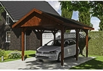 SKANHOLZ Carport &raquo;Wallgau&laquo;, BxT: 380 x 500 cm, Firsth&ouml;he: 313 cm, lasiert - braun
