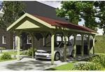 SKANHOLZ Carport &raquo;Wallgau&laquo;, BxT: 380 x 900 cm, Firsth&ouml;he: 313 cm, impr&auml;gniert -