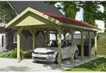 SKANHOLZ Carport &raquo;Wallgau&laquo;, BxT: 380 x 750 cm, Firsth&ouml;he: 313 cm, impr&auml;gniert -