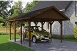 SKANHOLZ Carport &raquo;Wallgau&laquo;, BxT: 430 x 600 cm, Firsth&ouml;he: 326 cm, lasiert - braun