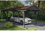 SKANHOLZ Carport &raquo;Fichtelberg&laquo;, BxT: 317 x 808 cm, Firsth&ouml;he: 303 cm, lasiert -
