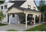 SKANHOLZ Carport &raquo;Fichtelberg&laquo;, BxT: 423 x 808 cm, Firsth&ouml;he: 326 cm, unbehandelt