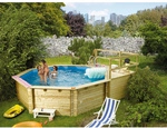 KARIBU Achtformpool &raquo;Var. C&laquo;, braun, 16000 l, BxLxH: 428x420x124 cm
