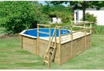KARIBU Achtformpool &raquo;Var. D&laquo;, braun, 16000 l, BxLxH: 428x420x124 cm