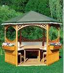 PROMADINO Pavillon &raquo;Palma&laquo;, sechseckig, BxHxT: 308 x 260 x 308 cm - braun