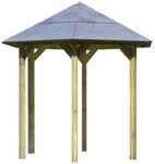 KARIBU Pavillon &raquo;Lissabon&laquo;, Walmdach, sechseckig, BxHxT: 276 x 280 x 243 cm - braun