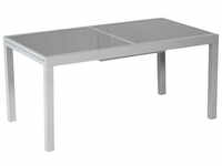 MERXX Tisch, mit Sicherheitsglas-Tischplatte, BxHxT: 140 x 75 x 200 cm - grau