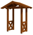 SKANHOLZ Vordach &raquo;Siegen 4&laquo;, 247 x 116 cm (BxT), nordische Fichte, nussbaum -...