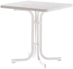 SIEGER Gartentisch, mit Mecalit-pro-Tischplatte, BxTxH: 70 x 70 x 72 cm - weiss