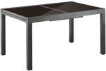 Ausziehtisch, BxHxL: 90 x 75 x 200 cm, Tischplatte: Sicherheitsglas - braun