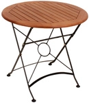 GARDEN PLEASURE Gartentisch &raquo;Wien&laquo; mit Stahl-Tischplatte, &Oslash; 80 cm - braun