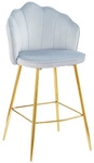 SalesFever Barhocker, H&ouml;he: 100 cm, hellgrau/goldfarben, 2 stk