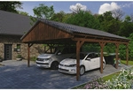 SKANHOLZ Carport &raquo;Fichtelberg&laquo;, BxT: 618 x 808 cm, Firsth&ouml;he: 362 cm, lasiert -