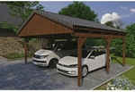 SKANHOLZ Carport &raquo;Fichtelberg&laquo;, BxT: 618 x 566 cm, Firsth&ouml;he: 362 cm, lasiert -