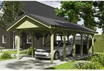 SKANHOLZ Carport &raquo;Wallgau&laquo;, BxT: 380 x 900 cm, Firsth&ouml;he: 313 cm, impr&auml;gniert -