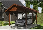 SKANHOLZ Carport &raquo;Wallgau&laquo;, BxT: 380 x 500 cm, Firsth&ouml;he: 313 cm, lasiert - braun