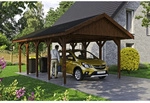 SKANHOLZ Carport &raquo;Wallgau&laquo;, BxT: 430 x 750 cm, Firsth&ouml;he: 326 cm, lasiert - braun