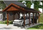 SKANHOLZ Carport &raquo;Wallgau&laquo;, BxT: 380 x 750 cm, Firsth&ouml;he: 313 cm, lasiert - braun