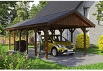 SKANHOLZ Carport &raquo;Wallgau&laquo;, BxT: 430 x 900 cm, Firsth&ouml;he: 326 cm, lasiert - braun