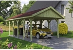 SKANHOLZ Carport &raquo;Wallgau&laquo;, BxT: 430 x 750 cm, Firsth&ouml;he: 326 cm, impr&auml;gniert -