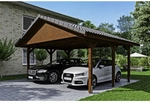 SKANHOLZ Carport &raquo;Wallgau&laquo;, BxT: 620 x 500 cm, Firsth&ouml;he: 354 cm, lasiert - braun