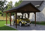 SKANHOLZ Carport &raquo;Wallgau&laquo;, BxT: 430 x 500 cm, Firsth&ouml;he: 326 cm, lasiert - braun