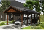 SKANHOLZ Carport &raquo;Wallgau&laquo;, BxT: 380 x 900 cm, Firsth&ouml;he: 313 cm, lasiert - braun