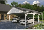 SKANHOLZ Carport &raquo;Fichtelberg&laquo;, BxT: 618 x 808 cm, Firsth&ouml;he: 362 cm, lasiert -