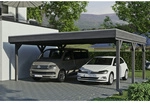 SKANHOLZ Carport &raquo;Grunewald&laquo;, BxT: 622 x 554 cm, Firsth&ouml;he: 255 cm, lasiert - grau