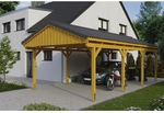 SKANHOLZ Carport &raquo;Fichtelberg&laquo;, BxT: 423 x 808 cm, Firsth&ouml;he: 326 cm, lasiert -
