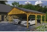 SKANHOLZ Carport &raquo;Fichtelberg&laquo;, BxT: 618 x 808 cm, Firsth&ouml;he: 362 cm, lasiert -