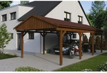 SKANHOLZ Carport &raquo;Fichtelberg&laquo;, BxT: 423 x 808 cm, Firsth&ouml;he: 326 cm, lasiert -