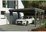 SKANHOLZ Carport &raquo;Grunewald&laquo;, BxT: 427 x 554 cm, Firsth&ouml;he: 251 cm, lasiert - grau