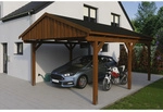 SKANHOLZ Carport &raquo;Fichtelberg&laquo;, BxT: 423 x 566 cm, Firsth&ouml;he: 326 cm, lasiert -