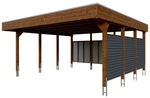 SKANHOLZ Doppelcarport &raquo;Friesland Set 13&laquo;, 557 x 555 cm (BxT), mit R&uuml;ck- und