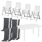 PROGARDEN Gartenm&ouml;belset &raquo;Tampa&laquo;, 9er-Set, Kunststoff - weiss
